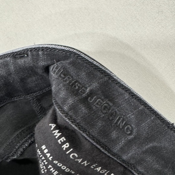 American Eagle Jeans Womens 2 X Long Black Hi Rise Jegging Dream Stretch Denim - Picture 8 of 9